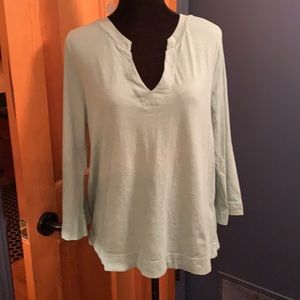 NWT Anthropologie t.la V-neck green slub top